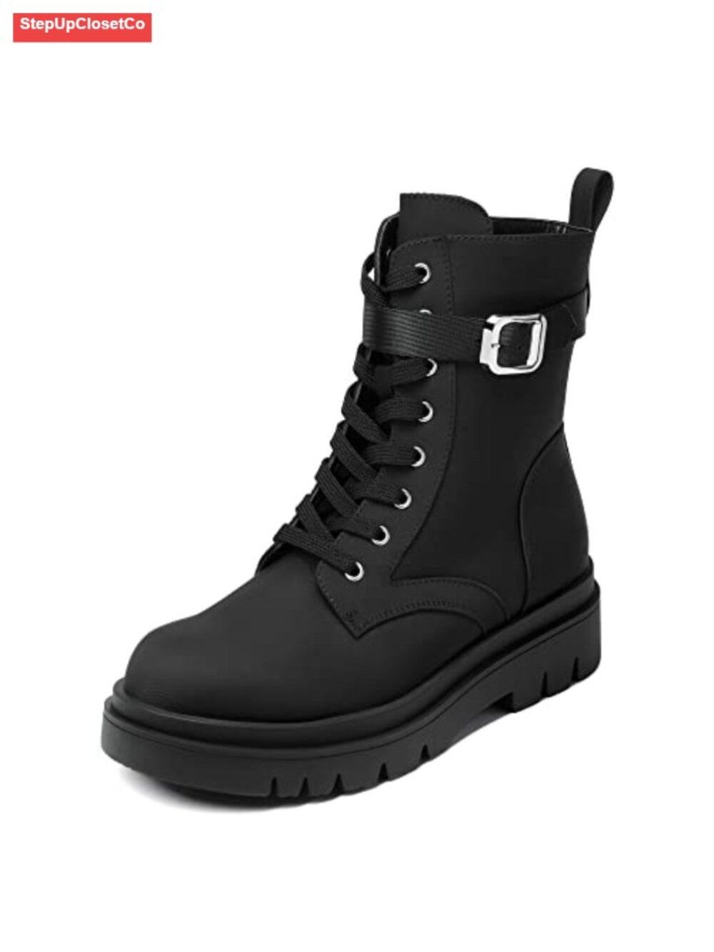 Women's Combat Ankle Boots with Chunky Sole (Splash-Resistant)